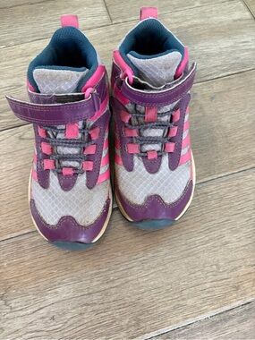 Merrell Girls Purple and Pink Hook-and-Loop Adventure Boots